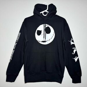 Disney Nightmare Before Christmas Jack Skellington Head Hoodie Small Black NWOT